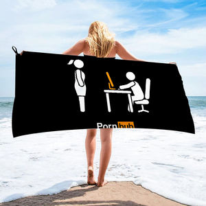 Toalla de baño de microfibra Porn-hub, toalla de playa, falda larga estampada de seda para mujer, manta protectora solar cubierta de Bikini envuelto - Product Image 3