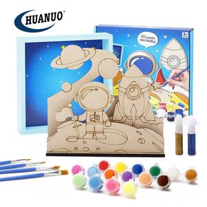 Çocuk çizim hediye eğitim 3D sahne ahşap sanat ve el sanatları boyama oyuncak çocuklar için resim çerçevesi zanaat kiti - Product Image 5