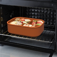 Boîte à repas divisée étanche pour micro-ondes pour les enfants, boîtes à lunch en silicone pour les repas en déplacement, boîte à bento