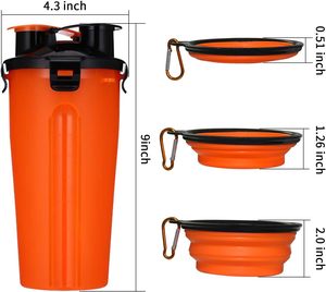 Nouvelle conception, gobelet à eau portable en plastique pour animaux de compagnie, distributeur de nourriture et d'eau, écologique, léger, réversible, 2 en 1 - Product Image 2