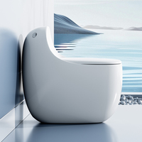 Sanitaires de salle de bain d'hôtel de luxe modernes, nouveau design, WC rond, siphon en S, cuvette de toilette monobloc en céramique, couleur œuf, forme de toilette