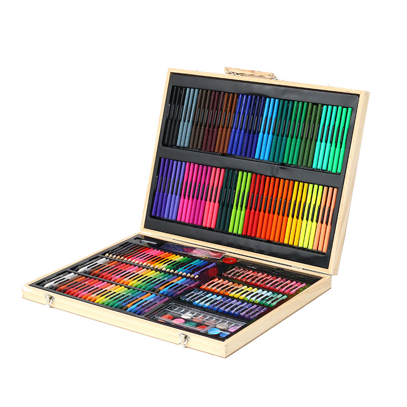 Набор художественных принадлежностей, деревянный детский художественный Набор для рисования, оптовая продажа, 251 шт., цветной набор для детей, художественные принадлежности
