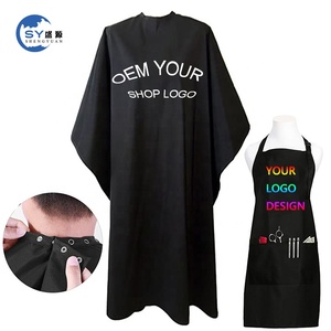 Capes de Coiffeur en Polyester Imperméables pour Salon de Barbier, Accessoires de Barbier, Capes Personnalisables avec Logo pour Coiffure - Product Image 1