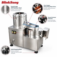 Laveuse, éplucheuse, trancheuse et râpeuse de légumes électrique commerciale BlinkSong, machine tout-en-un pour le traitement des pommes de terre, du taro et des carottes, 220V