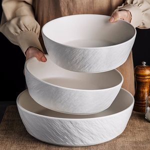 Vendita calda roccia fantasia 12 pollici di grande capacità Pasta Noodle Ramen Bowl Hotel Catering ceramica da servire ciotole per zuppa - Product Image 3