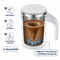 Tasse à agitation magnétique automatique, shaker à café électrique, recharge USB, bouteille portable pour lait de soja et protéines, 360g 10cm, maison et bureau