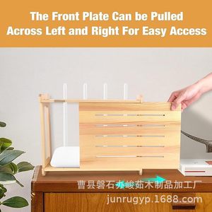 Wooden <b>Router</b> Storage <b>Box</b> Wall Mounted Cable Management Rack For Home Office Use - Product Image 4