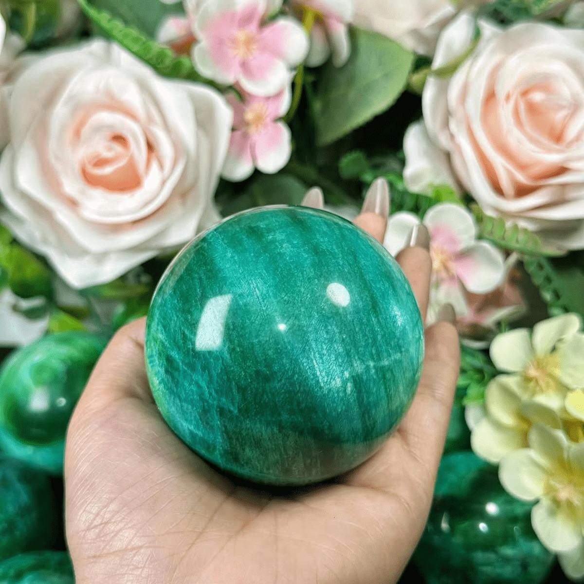 Sphère de Pierre de Lune Verte