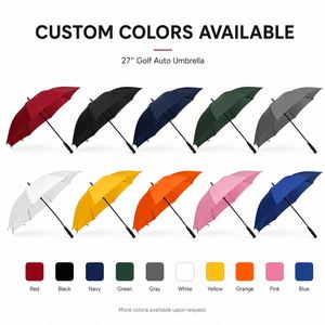 Parapluie de golf automatique droit, grande coupe de 27 pouces, résistant au vent et à la pluie, avec poignée confortable en EVA, logo de marque personnalisé - Product Image 3