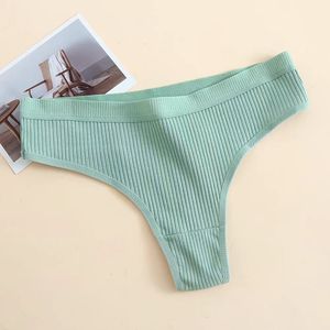 Summer Striped Solid Cotton Thong G <strong>String</strong> <strong>Underwear</strong> Female Sexy Thong Women's Cotton Panties Low Waist Thongs <strong>Underwear</strong> - Product Image 3