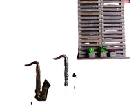 Modèle de saxophone vintage nostalgique, accessoires de décoration, maison, bar, vitrines, armoires à vin, décoration créative pour anniversaire, contemporain