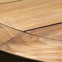 Table de bar ronde moderne Cattalina en bois de teck et fer robuste pour usage commercial dans les espaces extérieurs, villas, hôtels et complexes hôteliers