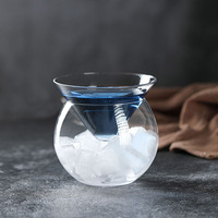 Verre à martini en cristal de gros, verre à cocktail avec fond en forme de boule