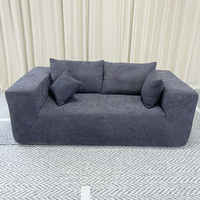 Canapé deux places en chenille moderne et minimaliste pour salon, avec rembourrage en éponge et compression sous vide