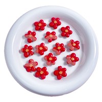 Aksesoris gantungan kunci ponsel DIY, manik-manik bunga besar resin plastik 20mm cat baking lubang lurus Yiwu
