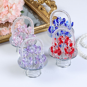 Cesta de Rosas de Cristal, Adorno en Forma de Corazón, Decoración Floral para Aniversario de Bodas, Regalo para el Día de San Valentín - Product Image 1