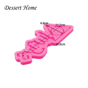 DY0085 DIY لامعة السحر شعار شكل قالب من السيليكون ل سلاسل المفاتيح الحرف مع الايبوكسي الراتنج الفن ، الكرتون فندان قوالب كعكة بالشيكولاتة - Product Image 5