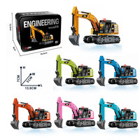 Mini-Excavatrice RC en Alliage EPT 1:64 avec Lumières et Sons, Télécommande 2.4Ghz, Contrôle par Application, Portée 20m, Batterie USB, Jouet Véhicule d'Ingénierie