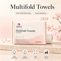 Serviettes en papier pour les mains, 1 pli, en pâte de bois vierge, pliées en Z, jetables, pour hôtels, commerces, salles de bain et toilettes