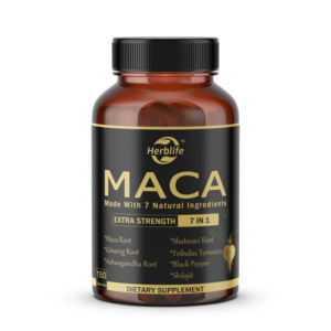 Ashwagandha、Shatavari & Black Pepper、自然エネルギー、パフォーマンス、ハート、免疫、気分をサポートした7 in 1Macaルートカプセル - Product Image 1