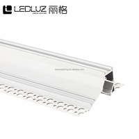 Profilé en aluminium encastré pour éclairage linéaire commercial LED encastré dans les plafonds et murs en plaques de plâtre