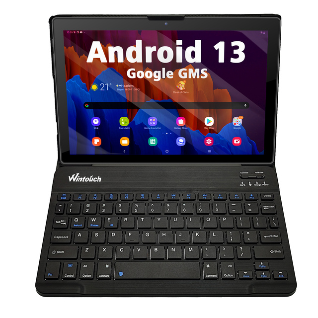 New Kids Laptop A523 Octa Core 4GB RAM 64GB SSD ROM 10.1" Inch 5+13MP Camera Android Tablet PC Metal English Keyboard