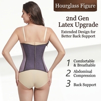Faja Reductora de Cintura con 19 Varillas de Acero, Color Morado, Efecto Reloj de Arena, Moldeadora Corporal para Mujer, Control de Abdomen, Cinturón de Soporte Lumbar para Deporte y Fitness