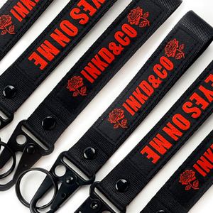 Keychain Carabiner Woven Jet Fabric Promotional Gifts <b>Customized</b> <b>Key</b> Tag - Product Image 3