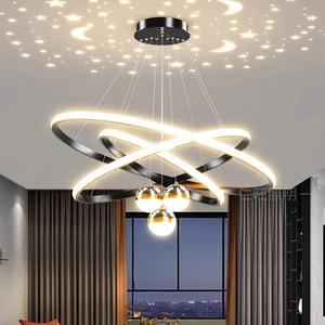 Đèn chùm LED hiện đại phong cách Bắc Âu đơn giản sang trọng hình sao vàng bằng nhôm trang trí nhà cửa phòng khách và phòng ngủ - Product Image 4