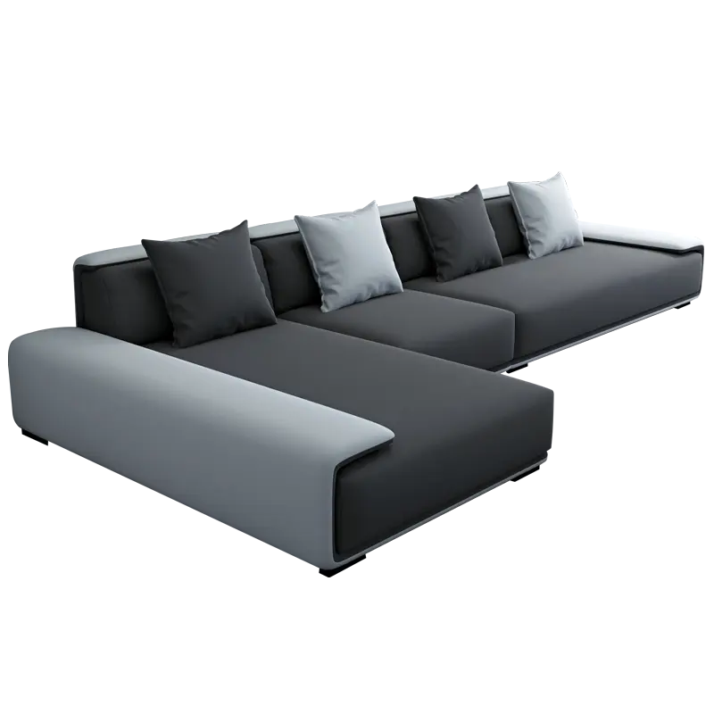 İtalyan lüks oturma odası mobilya Modern L şekli kanepe 1 2 3 kişilik kumaş deri kanepe