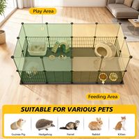 Enclos de jeu pour animaux de compagnie en fil métallique à assembler soi-même, enclos de sécurité pour animaux de compagnie en intérieur, cage pour lapin, chat, cochon d'Inde, petits animaux, clôture d'exercice
