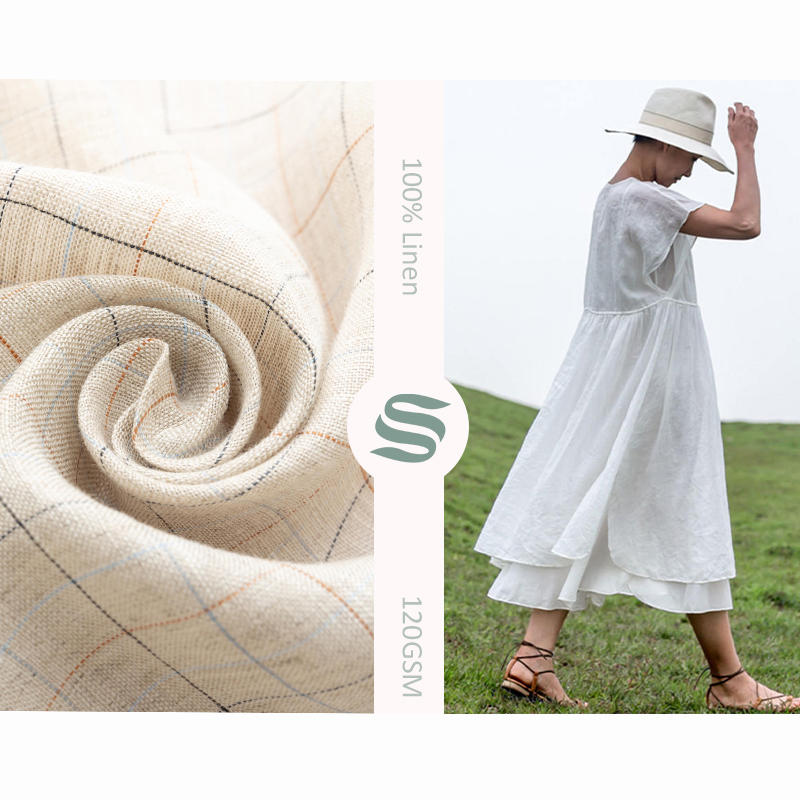 Оптовая продажа, 100% чистая цветная льняная ткань, натуральный тоньше 12 г/м2 для одежды