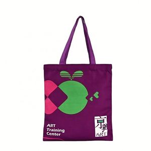 Bolsa de Mano de Lona con Estampado de Rayas Extra Grande al por Mayor para Mujer, Bolsa de Regalo con Logotipo Impreso en Algodón Ecológico - Product Image 1