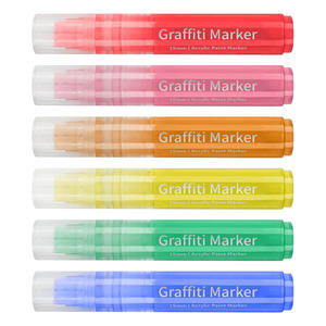 Stylos marqueurs acryliques à base d'eau à pointe <span class=keywords><strong>feutre</strong></span> plat de grande taille 15mm de <span class=keywords><strong>large</strong></span> Marqueur Graffiti DIY - Product Image 6