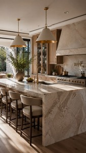 Gabinetes de <span class=keywords><strong>Cocina</strong></span> Modernos de Madera Oscura Estilo Vermont, Gabinetes de <span class=keywords><strong>Cocina</strong></span> Integrados de Mármol Artificial para <span class=keywords><strong>Cocina</strong></span> de Concepto Abierto - Product Image 6