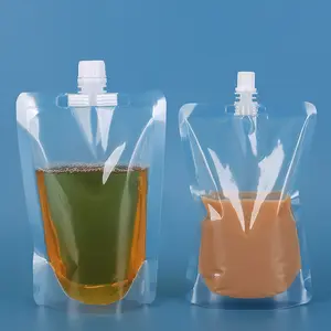 Benutzer definierte Düsen tasche in Lebensmittel qualität Stand Up Liquid Transparent Spout Pouch