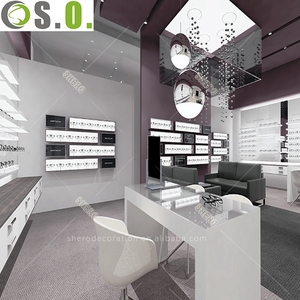 Eyewear display cabinet with optical shop glasses showcase