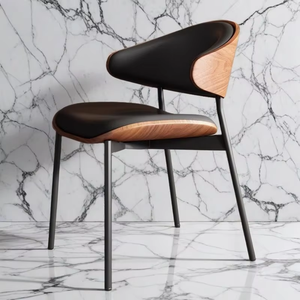 Chaises <span class=keywords><strong>de</strong></span> <span class=keywords><strong>salle</strong></span> <span class=keywords><strong>à</strong></span> <span class=keywords><strong>manger</strong></span> en bois massif avec cadre en métal moderne en cuir <span class=keywords><strong>noir</strong></span> style <span class=keywords><strong>de</strong></span> loisirs <span class=keywords><strong>de</strong></span> ferme pour la maison salon bureau bar utilisation - Product Image 4