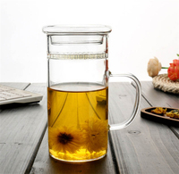 Ensemble de café glacé artisanal de luxe moderne 300 ml en verre borosilicate avec filtre, écologique, résistant à la chaleur, tasse à thé pour l'été