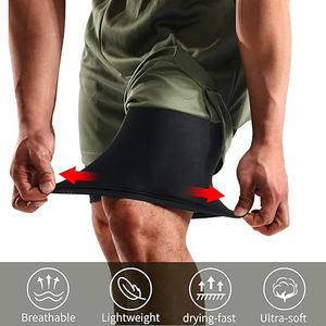 Summer <b>Men's</b> Sports <b>Shorts</b> <b>4</b>-Way Stretch Elastic Waist Quick Dry Windproof Breathable Custom Logo Mid Waist Beach Surf Running - Product Image 2