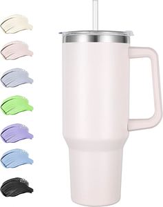 40oz Insulated Stainless Steel Tumbler with Handle Straw, BPA Free Leak Proof Double Wall Vacuum Travel <b>Mug</b> - Product Image 4