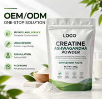 Approvisionnement direct usine, délai de livraison rapide, qualité supérieure, formule personnalisée OEM ODM, poudre de créatine et d'ashwagandha pour stimuler l'énergie, végétalien, pour adultes