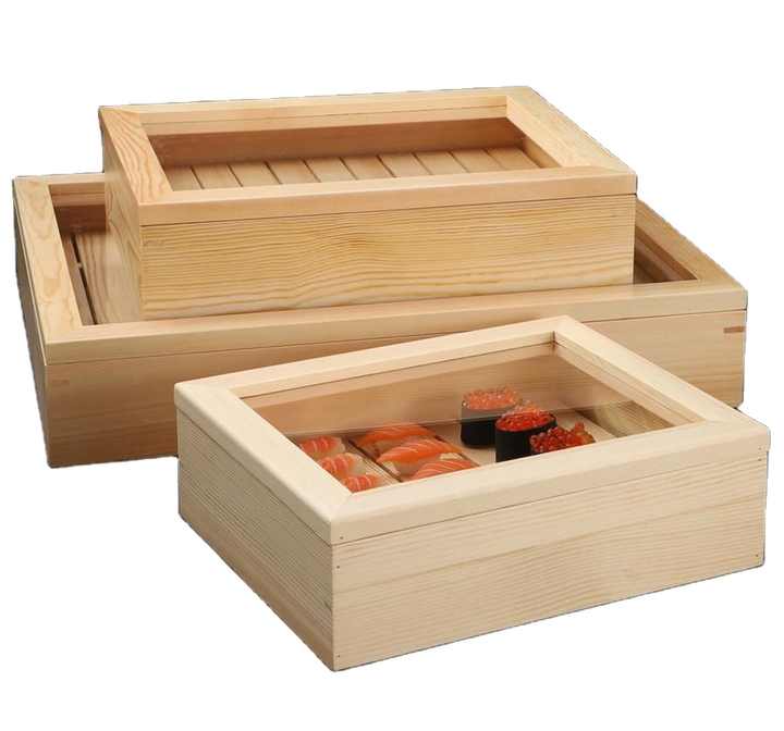Sashimi Rice Box Wooden Food Box - Fresh-Keeping Sashimi Storage Solution