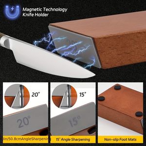Aiguiseur rotatif : double disques, tambour en aluminium, support magnétique, 15 ° /20 °   Angles, base antidérapante. - Product Image 6