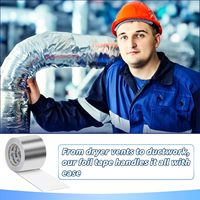 Ruban adhésif en aluminium déchirable à la main, sans doublure, adhésif acrylique, scellement rapide pour la réparation des conduits HVAC et des surfaces métalliques