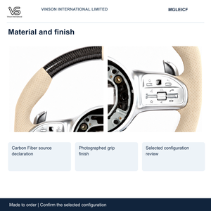 Volant en fibre de carbone pour Mercedes-Benz GLE, configuration sélectionnée avec centre ouvert MGLEICF - Product Image 3