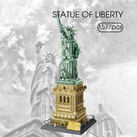 Blocs de construction modulaires célèbres d'Amérique, Statue de la Liberté d'Amérique, Architecture, 1577 pièces, Ensembles de briques miniatures MOC de New York