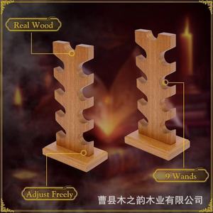 Soporte de exhibición de varitas mágicas de madera de varias capas, organizador de escritorio de madera maciza para vitrinas de exhibición de artículos de colección - Product Image 3