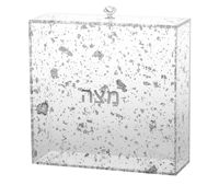 Boîte à Matza en Lucite Moderne avec Couvercle pour Pâque Design Créatif Porte-Matza en Acrylique Flocons