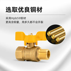 Válvula de Bola de Cobre de 6/4 Puntos para Calentador de Agua a Gas, Válvula de Caldera Montada en la Pared con Interruptor de Disco y Manija, Gas Natural - Product Image 5